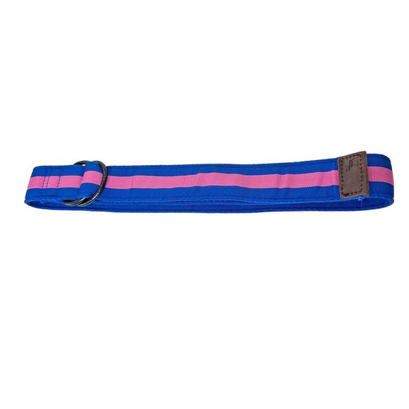 Abercrombie & Fitch Pink & Blue Stripe Canvas Belt Strap 28 - Picture 1 of 9